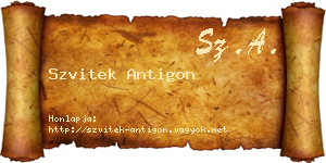 Szvitek Antigon névjegykártya